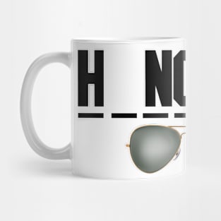 hangman font black with glasses Mug